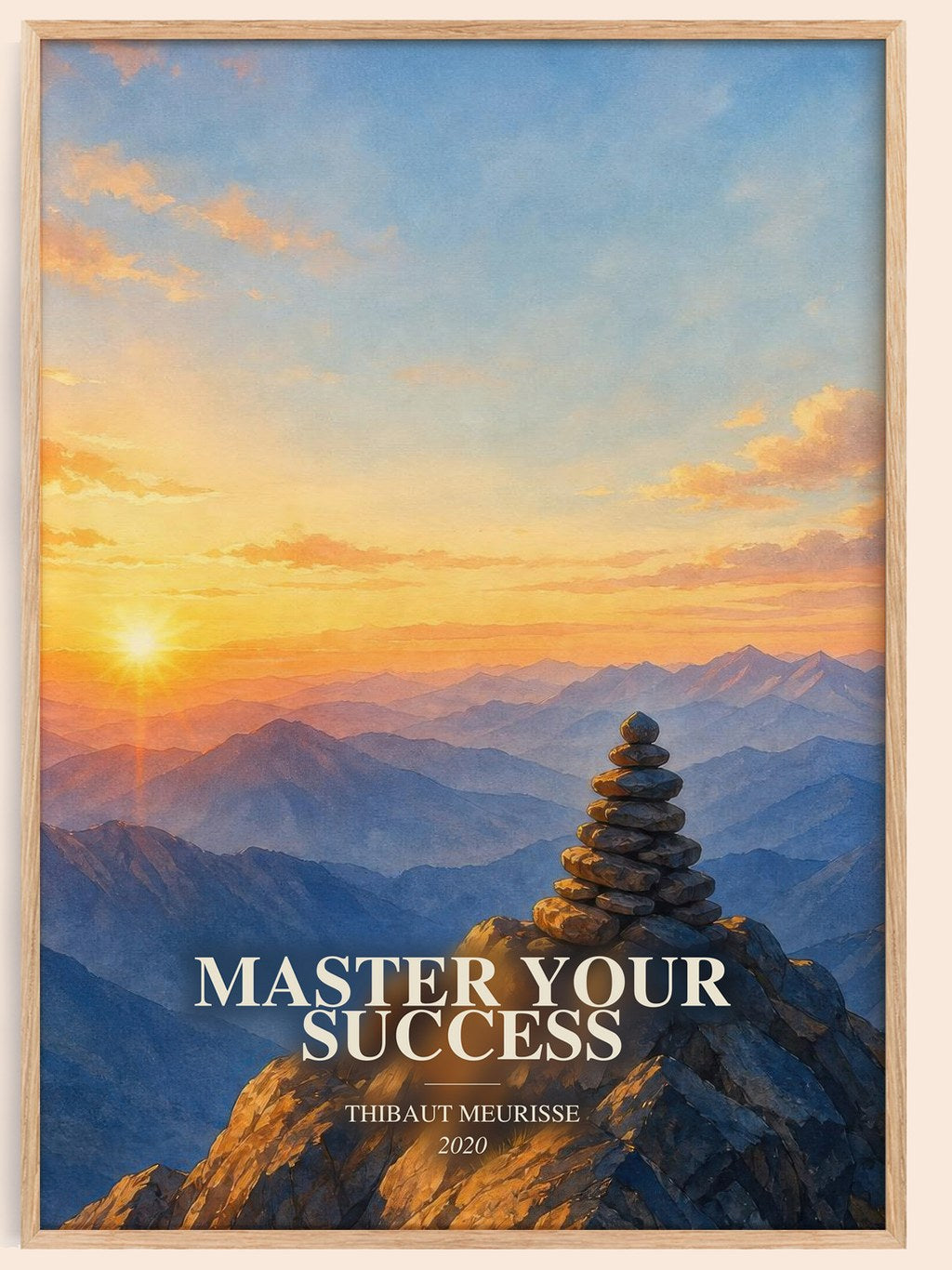 Master Your Success watercolour book poster by Thibaut Meurisse – framed literary art print