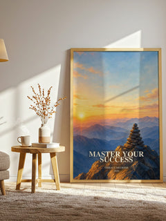Master Your Success watercolour print in frame leaning in hallway – non fiction wall art