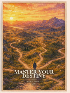 Master Your Destiny watercolour book poster by Thibaut Meurisse – framed literary art print