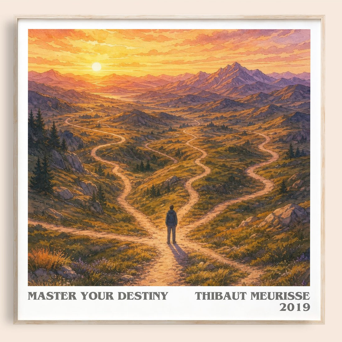 Master Your Destiny literary book poster by Thibaut Meurisse – framed literary art print