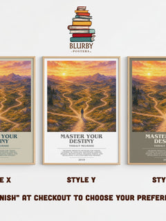 Master Your Destiny bookish print in frame leaning in hallway – non fiction wall art