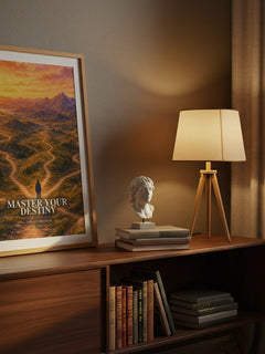 Master Your Destiny watercolour print on bookshelf – Thibaut Meurisse fan gift