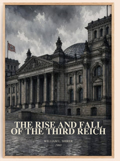 The Rise and Fall of the Third Reich watercolour book poster by William L. Shirer – framed literary art print