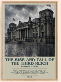 The Rise and Fall of the Third Reich bookish book poster by William L. Shirer – framed literary art print