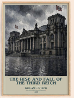The Rise and Fall of the Third Reich book cover book poster by William L. Shirer – framed literary art print