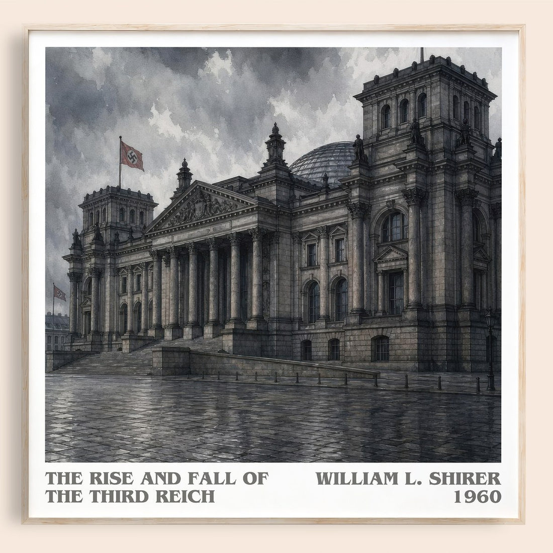 The Rise and Fall of the Third Reich literary book poster by William L. Shirer – framed literary art print