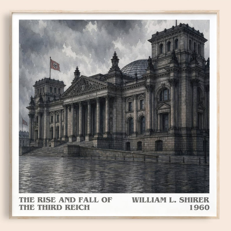 The Rise and Fall of the Third Reich literary book poster by William L. Shirer – framed literary art print