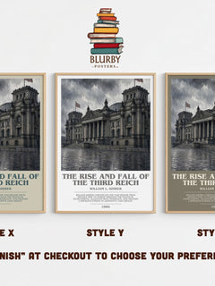 The Rise and Fall of the Third Reich bookish print in frame leaning in hallway – non fiction wall art