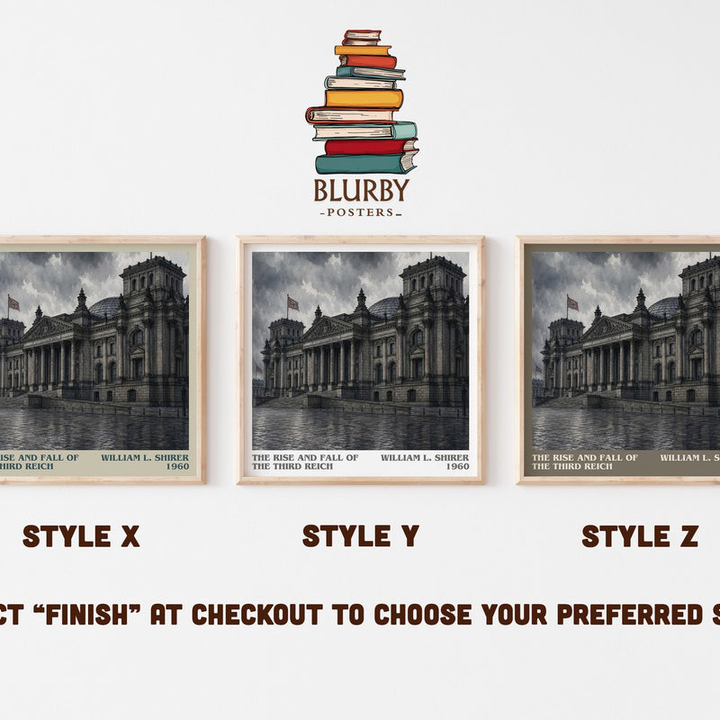 The Rise and Fall of the Third Reich literary print in frame leaning in hallway – non fiction wall art
