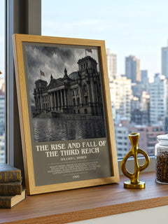 The Rise and Fall of the Third Reich bookish print framed by window – literary home decor