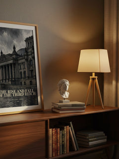 The Rise and Fall of the Third Reich watercolour print on bookshelf – William L. Shirer fan gift