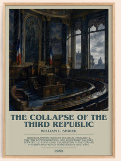 The collapse of the Third Republic bookish book poster by William L. Shirer – framed literary art print