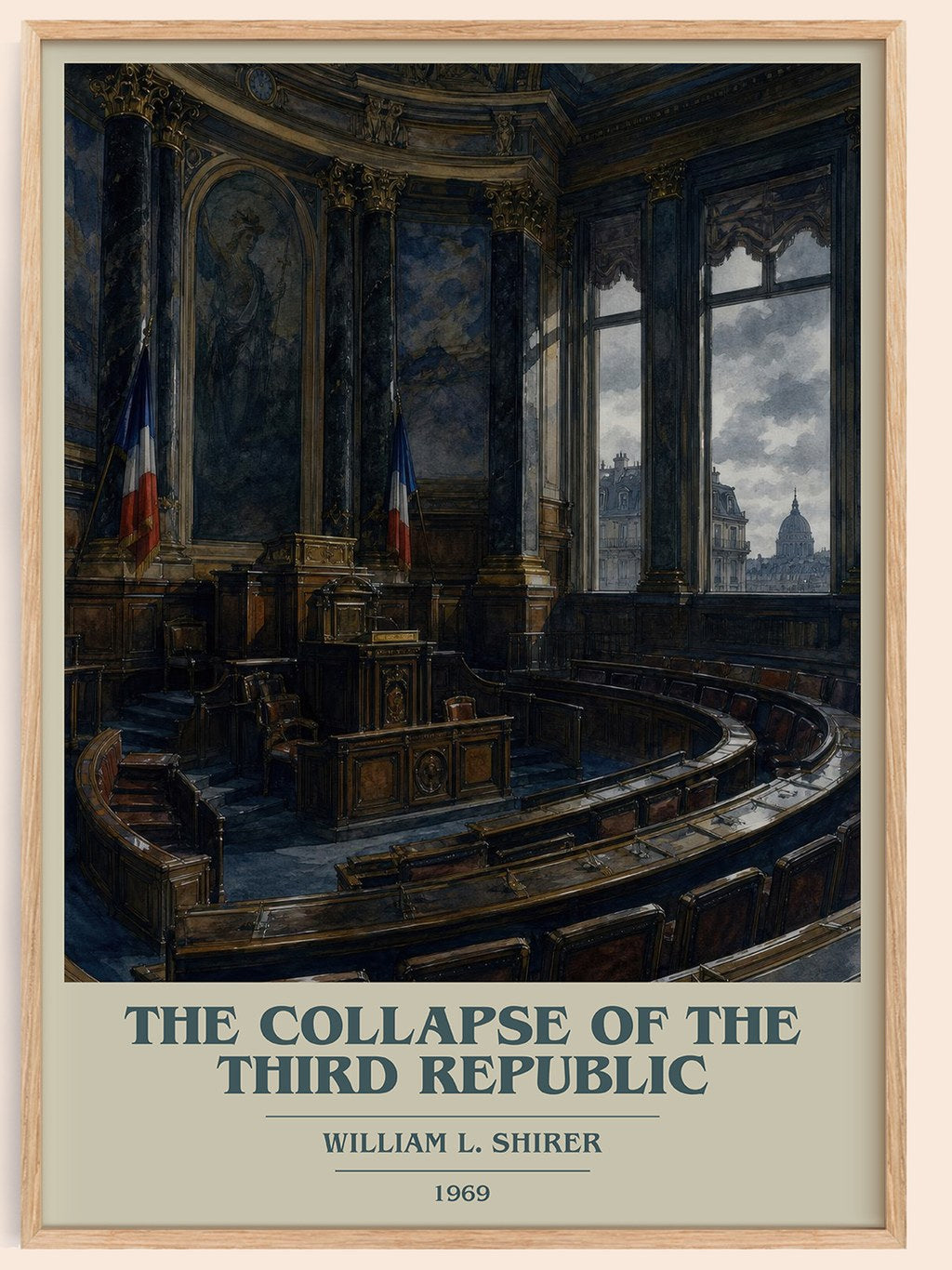 The collapse of the Third Republic book cover book poster by William L. Shirer – framed literary art print