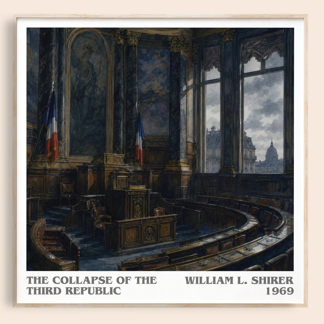 The collapse of the Third Republic literary book poster by William L. Shirer – framed literary art print