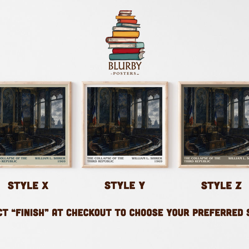 The collapse of the Third Republic literary print in frame leaning in hallway – non fiction wall art