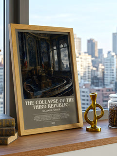 The collapse of the Third Republic bookish print framed by window – literary home decor