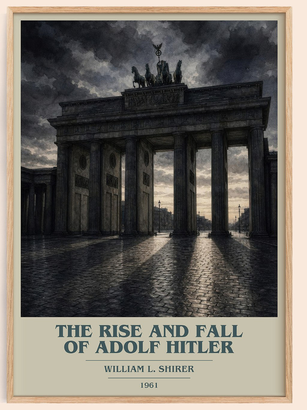 The rise and fall of Adolf Hitler book cover book poster by William L. Shirer – framed literary art print