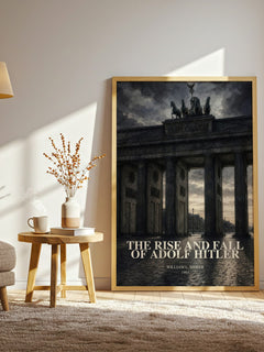 The rise and fall of Adolf Hitler watercolour print in frame leaning in hallway – non fiction wall art
