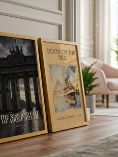 The rise and fall of Adolf Hitler watercolour print framed by window – literary home decor