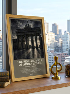 The rise and fall of Adolf Hitler bookish print framed by window – literary home decor