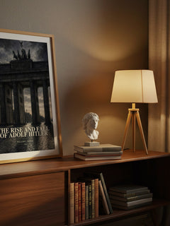 The rise and fall of Adolf Hitler watercolour print on bookshelf – William L. Shirer fan gift