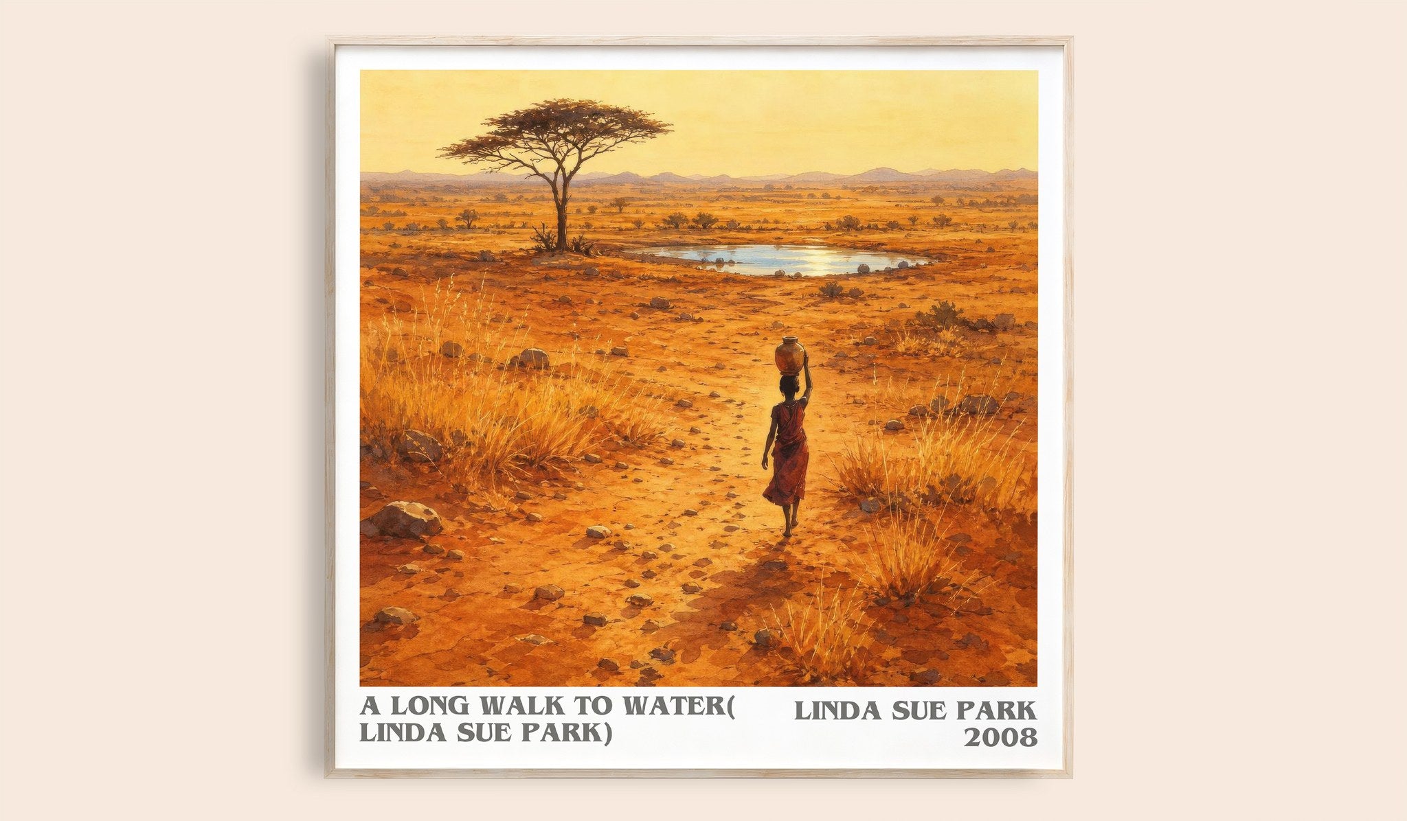Long Walk to Water( Linda Sue Park) Literary Art Print by L. Park