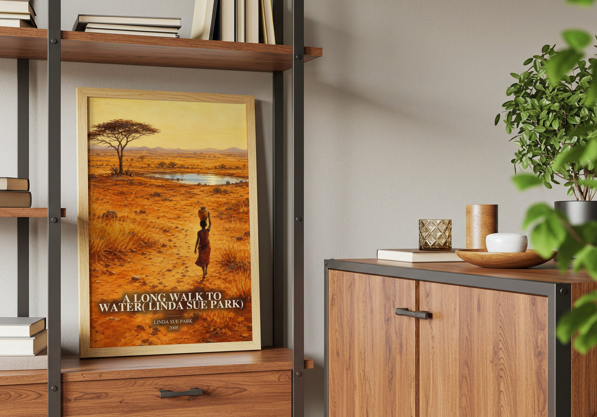 A Long Walk to Water( Linda Sue Park) book watercolour illustration paper finish options – matte satin gloss