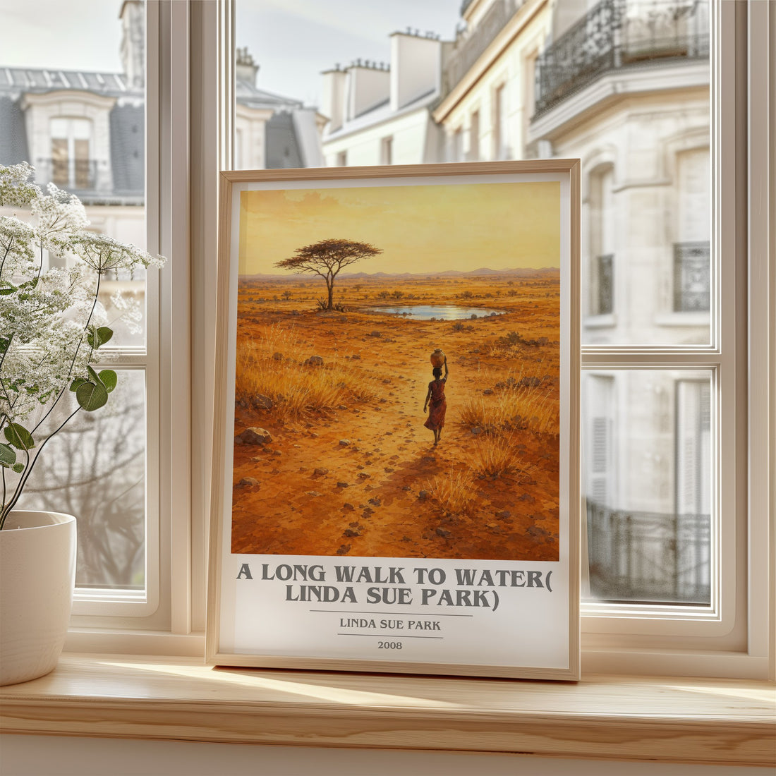 A Long Walk to Water( Linda Sue Park) book cover poster colour and style options – Linda Sue Park book art
