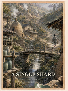 A single shard watercolour book poster by Linda Sue Park – framed literary art print