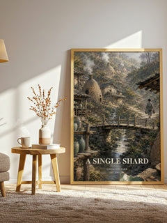 A single shard watercolour print in frame leaning in hallway – historical fiction wall art