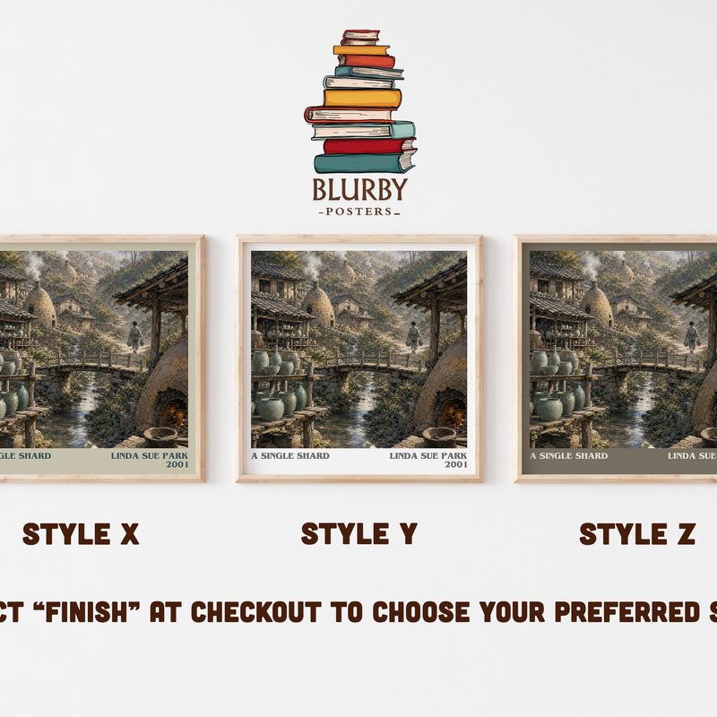 A single shard literary print in frame leaning in hallway – historical fiction wall art