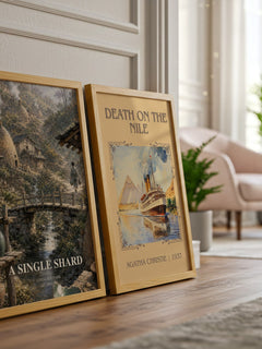 A single shard watercolour print framed by window – literary home decor