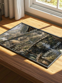A single shard watercolour book poster framed on wall – historical fiction wall art