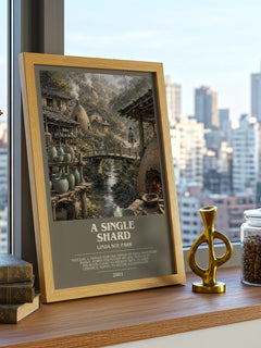 A single shard bookish print framed by window – literary home decor