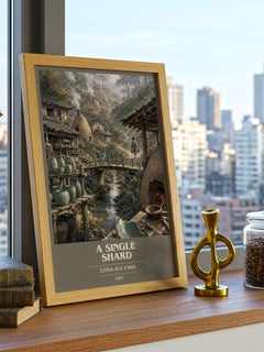 A single shard book cover print framed by window – literary home decor