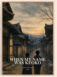 When my name was Keoko watercolour book poster by Linda Sue Park – framed literary art print