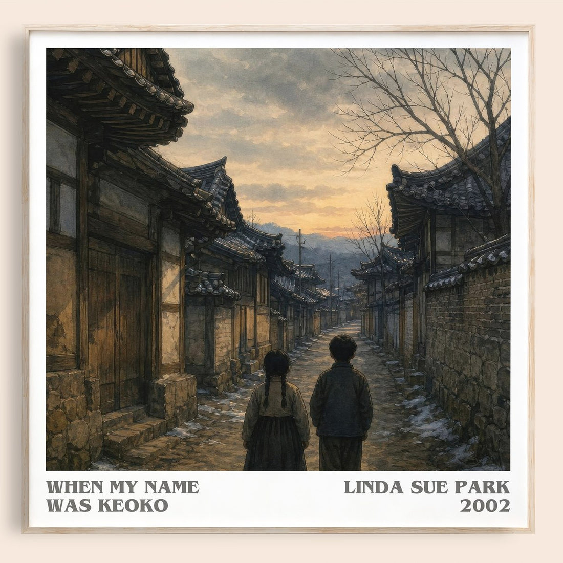 When my name was Keoko literary book poster by Linda Sue Park – framed literary art print