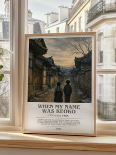 When my name was Keoko bookish poster colour and style options – Linda Sue Park book art
