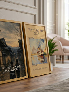 When my name was Keoko watercolour print framed by window – literary home decor