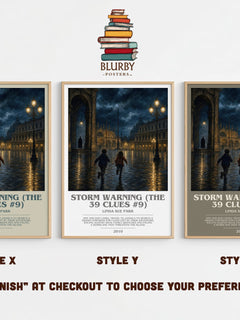Storm Warning (The 39 Clues #9) bookish print in frame leaning in hallway – adventure wall art