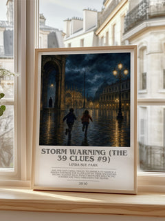 Storm Warning (The 39 Clues #9) bookish poster colour and style options – Linda Sue Park book art