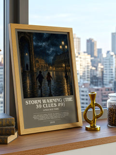 Storm Warning (The 39 Clues #9) bookish print framed by window – literary home decor