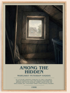 Among the Hidden bookish book poster by Margaret Peterson Haddix – framed literary art print