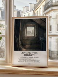 Among the Hidden bookish poster colour and style options – Margaret Peterson Haddix book art