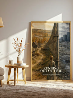 Running Out of Time watercolour print in frame leaning in hallway – young adult wall art