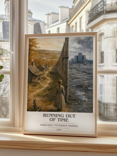 Running Out of Time book cover poster colour and style options – Margaret Peterson Haddix book art