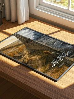Running Out of Time watercolour book poster framed on wall – young adult wall art