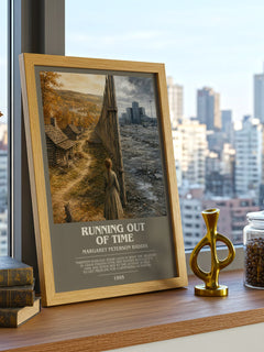 Running Out of Time bookish print framed by window – literary home decor