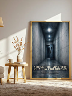 Among the Imposters (Shadow Children #2) watercolour print in frame leaning in hallway – young adult wall art