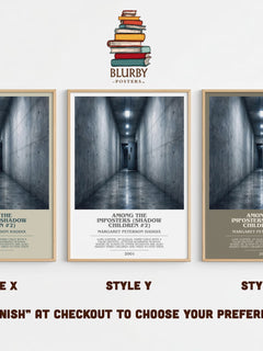 Among the Imposters (Shadow Children #2) Bookish Wall Art by M. Haddix – Style X, Y and Z side by side – choose your finish